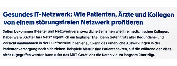 Das Krankenhaus-IT Journal berichtet in der Juniausgabe über Allegro Packets