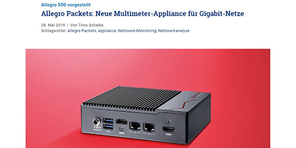 Artikel über das neue Allegro 500 von Allegro Packets in der LANline