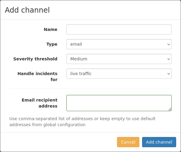 Adding a new channel
